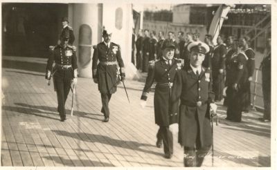 HMS London album. Commission 1929-1931. Barcelona Spain. King Alfonso