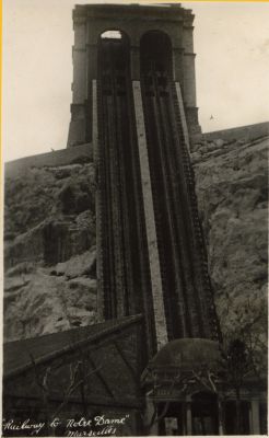 HMS London album. Commission 1929-1931. Funicular Notre-Dame de la Garde. Marseilles France