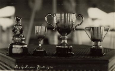 HMS London album. Commission 1929-1931. Regatta trophies. Argostoli Greece
