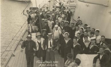 HMS London album. Commission 1929-1931. Christmas. Grand Harbour. Malta