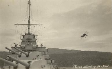 HMS London album. Commission 1929-1931. Air attacks practice. Zakynthos, Drepano Bay. Greece